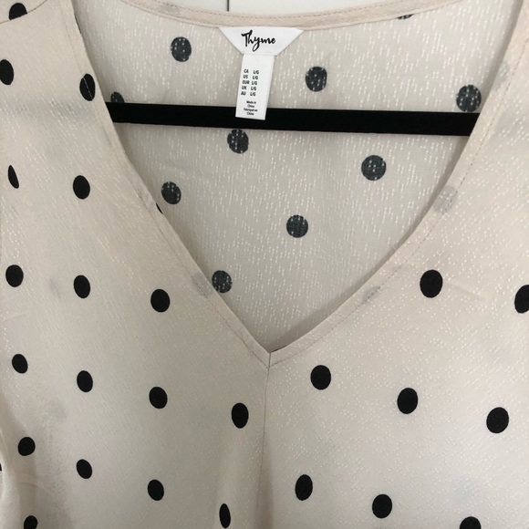 NWOT Thyme Maternity Polka Dot Blouse - Picture 3 of 4